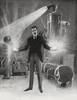 Gaglioffo:  Warwick Goble, Nikola Tesla, The New Wizard Of The West, 1899  