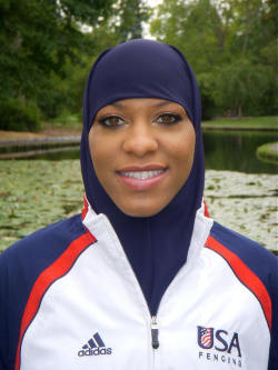 imanslyric:   thepaintedlady89:  womenwhokickass:  Ibtihaj Muhammad: Why she kicks ass She is an American sabre fencer and a member of the United States fencing team.  She’s the first Muslim woman to compete for the United States in an international