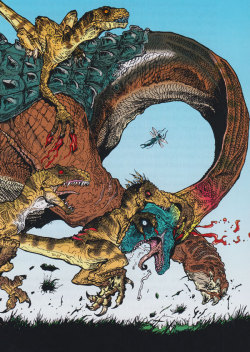 squidtree:  Ricardo Delgado   This is from an excellent comic  book series called &ldquo;Age of Reptiles&rdquo; and you should totally look into it if you like dinosaurs