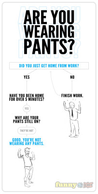 funnyordie:  Are You Wearing Pants? A handy flowchart to help you find out. 