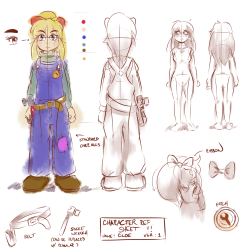 Sketchy reference sheet of my OC, Cloe! Because of reasons.