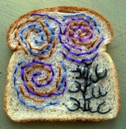 perksofbeingfab:  lsdemon:  more embroidered bread  why the fuck would you embroider bread 