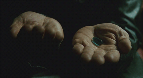graysonsdick:   You take the blue pill, the story ends, you wake up in your bed