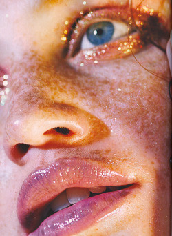 lips and freckles.