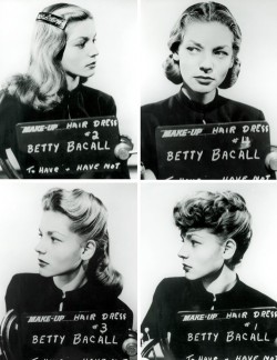 suicideblonde:  Lauren Bacall in hair tests for To Have and Have Not 