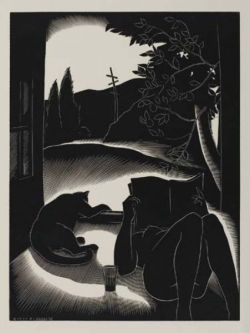 cityparkdog:  Actually, this print is not by Eric Gill, but by an artist named Paul Landacre.  It is entitled “Sultry Day” and this was a print in the American Artists Group series.  The reason I know this is that I actually own a copy.  One of