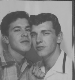  1953  “These two photos…were a couple of my favourites, for their intimacy and for their use of the photobooth, the only place really where photos like this could be both taken and developed safely in the 1950s.”  