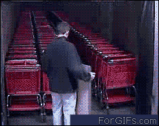 maritzac:  procrastinatingiseasy:    The best part is that the guy just squats in utter resignation. you can tell he’s just like “i am 800% done with Target”  This gif wins the internet. I am DONE.  Always reblog  Lemme talk to you about inertia