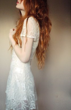 redrule:  Red hair and white lace.  #redhead