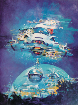 martinlkennedy:  Don Maitz artwork for the Isaac Asimov book series ‘Lucky Starr &amp; The Oceans of Venus.’ Maitz was asked by the publisher to copy the style of John Berkey who was unavailable at the time. Which seems a bit rude, but I guess a job