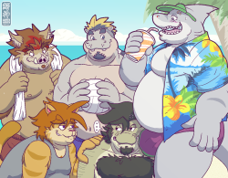 wanikami-nsfw:  “Dyers is Just Being Himself” Butch is grumpy at the beach and Dyers tries to cheer him up in his own way… 