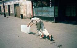 fishingboatproceeds:  softpyramid:    Francis AlÿsParadox of Praxis 1 (Sometimes doing something leads to nothing)Mexico City, 1997      The is a photograph from a 9-hour performance by the artist Francis Alys in which he pushed a block of ice around
