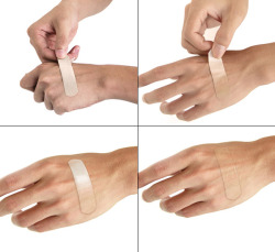 death-by-lulz:  creativlog: Band-aid that goes through chemical changes to match your skintone they look so happy about having suffered minor wounds to the face My lovely followers, please follow this blog immediately! 