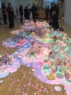 alecshao:  Nicole Andrijevic &amp; Tanya Schultz - Sweet, Sweet Galaxy (2011) - sugar, pigment, polystyrene, wax, modeling clay, paper, plastic, found objects, wire, beads, glitter, and sound  CAN I LIVE HERE