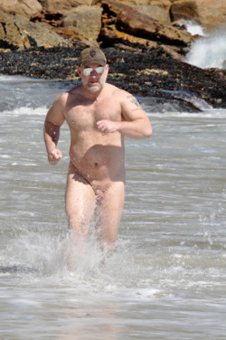 brentcage:  Nude beach run #1 More on Cageland: http://brentcageland.blogspot.com/ BCxx