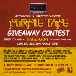 GET ON DOWN X STRICTLY CASSETTE PURPLE TAPE GIVEAWAY CONTEST