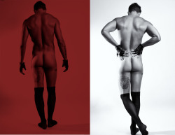 OBSIDIAN PROJECT (split screen male nude, rear view) | photography by landis smithers