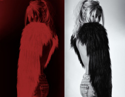 OBSIDIAN PROJECT (topless and gorilla fur split screen) | photography by landis smithers