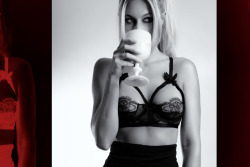 OBSIDIAN PROJECT (blonde and la perla lingerie - wineglass) | photography by landis smithers