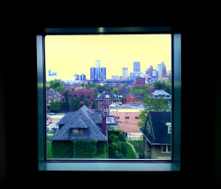 deannajanisse365:  9.17.12: Tiny window in Applebaum looking out over Detroit. I think I see downtown.