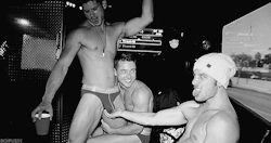 tumblinwithhotties:  That’s Quinn being all touchy…Colby Melvin hugging the leg and Brandon being felt up. (more Quinn here) (More Colby Here) 