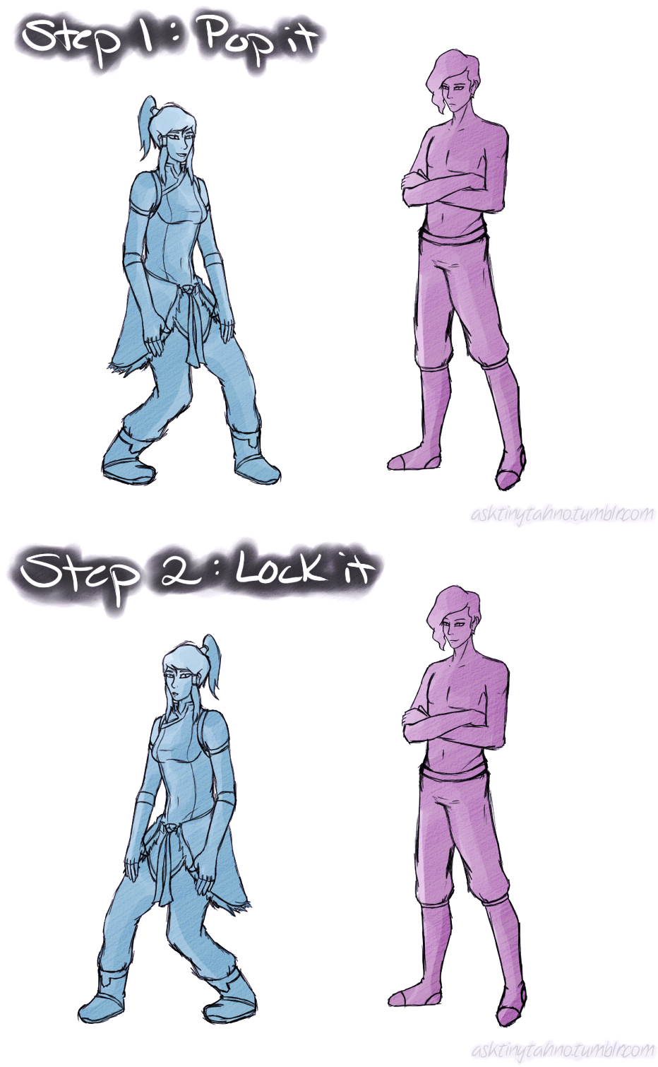asktinytahno-blog:  Tahorra Week Day 2 - Private Lessons Korra gives Tahno some lessons