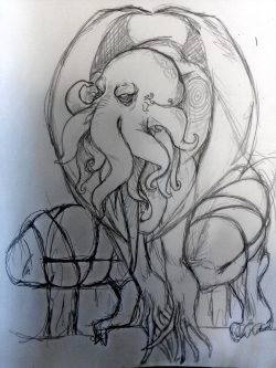 Cthulhu study for a clay’s figure -