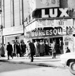 atsbyvermouth: Vintage 60&rsquo;s-era photo featuring the ‘LUX Theatre’ on College Street, in downtown Toronto..