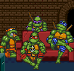 Vgjunk:  Teenage Mutant Ninja Turtles: Tournament Fighters, Snes.  Good Ol Days