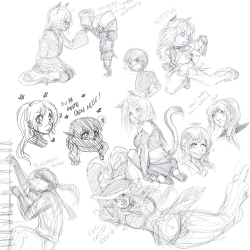 perihn:  Sketchdump #19 I noticed Steffy, TerrTerr, and Umi haven’t been feeling their best.. so even if it’s a small doodle, I wish you well, girls! 