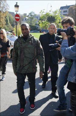 c-0-n:  ahmedjones:  Kanye West in Supreme Fall 2012! Arriving for Celine SS/13 Show earlier today - PFW  swag 