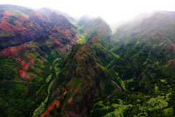 acubens:  Waimea Canyon River Running from the Clouds (by John Petrick) 