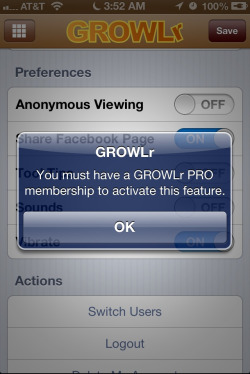 Remember when Growlr was completely free and every feature was