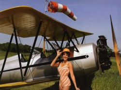 Beautiful vintage aircraft girl
