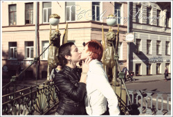 comingoutjournal:  Russian Tourist Postcards, ‘With Love from St. Petersburg’, by Colta.ru, a Russian Arts and Culture website, featuring real same-sex couples kissing and displaying public affection in front of city’s famous landmarks to promote
