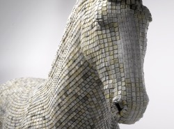 weirdpictureswithhorses:  Hedonism(y) Trojaner Artist Babis created this sculpture named ‘hedonism(y) trojaner’ out of resin and recycled computer buttons. Read moaarr!  Well that&rsquo;s pretty awesome.