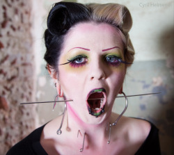 pmsleeze:  What I do in my down time in L.A when I visit ;) pics by Cyril Helnwein Piercing Meister Schmerz Hair and Make up by me using Miss X Aesthetics https://www.facebook.com/PM.SleezeSedition