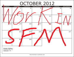 my schedule for October.
