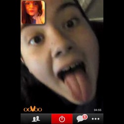 Just my lil sis saying Happy Birthday to me 👭 #oovoo #family #sisters #mylove  (Taken with Instagram)