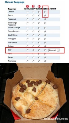 babymarkers:the-chocolate-chip-pancake:  thatsnotwatyourmomsaid:  none pizza with left beef  It should be a rule of Tumblr to always reblog none pizza with left beef  ive missed you