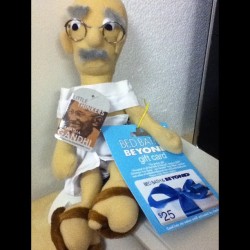 My co-worker got me this little fellow for my birthday 😊 #MahatmaGandhi #philosophy #nerdflow  (Taken with Instagram)