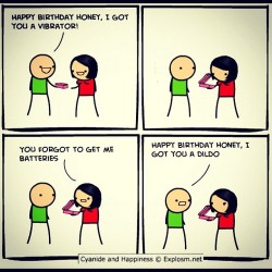 alinachereches:  #birthday #vibrator #forget #dildo #CyanideAndHappiness #funny #laughter (Taken with Instagram) 