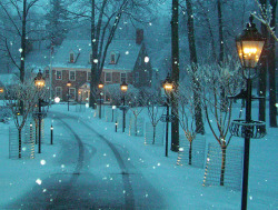 bluepueblo:  Snowy Lane, New Hope, Pennsylvania