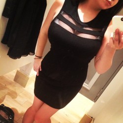 missofficiallyofficial:  I didnâ€™t pick this to be my birthday dress but part of me likes it so much I want to go back and buy it anyway. #birthday #dress #black #littleblackdress #seethru #dressingroom  (Taken with Instagram)