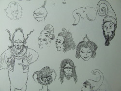Some doodles of dr. seuss inspired characters.