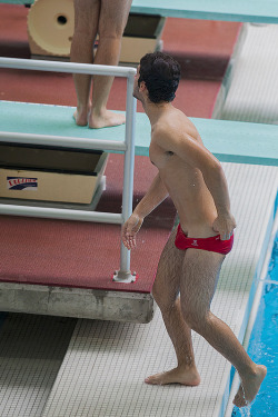 ittakesalltypes:  One of my favorite swimmers on the team here at the university… His name’s Joe, he’s got a good-sized cock when he’s soft but when he’s hard he’s got a monster-sized piece.  Hairy-legged diver.
