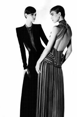 modne:  “Bal De La Couture”, Arizona Muse &amp; Freja Beha Erichsen by Karl Lagerfeld for Numero… No.2 @MODNE| facebook. 