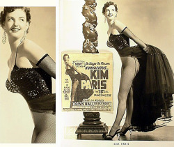  Kurvacious.. Kim Paris   aka. “The IF Girl”.. Promo photo with newspaper ad for an appearance at Rose La Rose’s ‘TOWN HALL Burlesque’ theatre; in Toledo, Ohio.. 