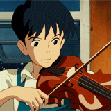 calcifer-deactivated20150502:  Ghibli men through the years  one playing the violin is from  Whisper of the Heart