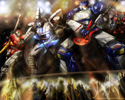 awesomus-prim3:  robotsandramblings:  Transformers ROCK by ~Dream-Echo  dunno if this has been circulated around the TF tumblr nation yet … one of my favourite fan art pieces I’ve ever found. amazing work! ROCK ON! :P    Idk if I reblogged this or